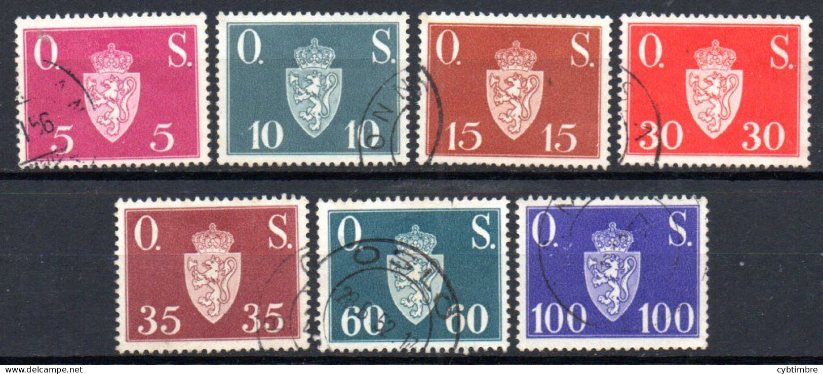 Norvége: Yvert Service N° 60/66 - Dienstzegels
