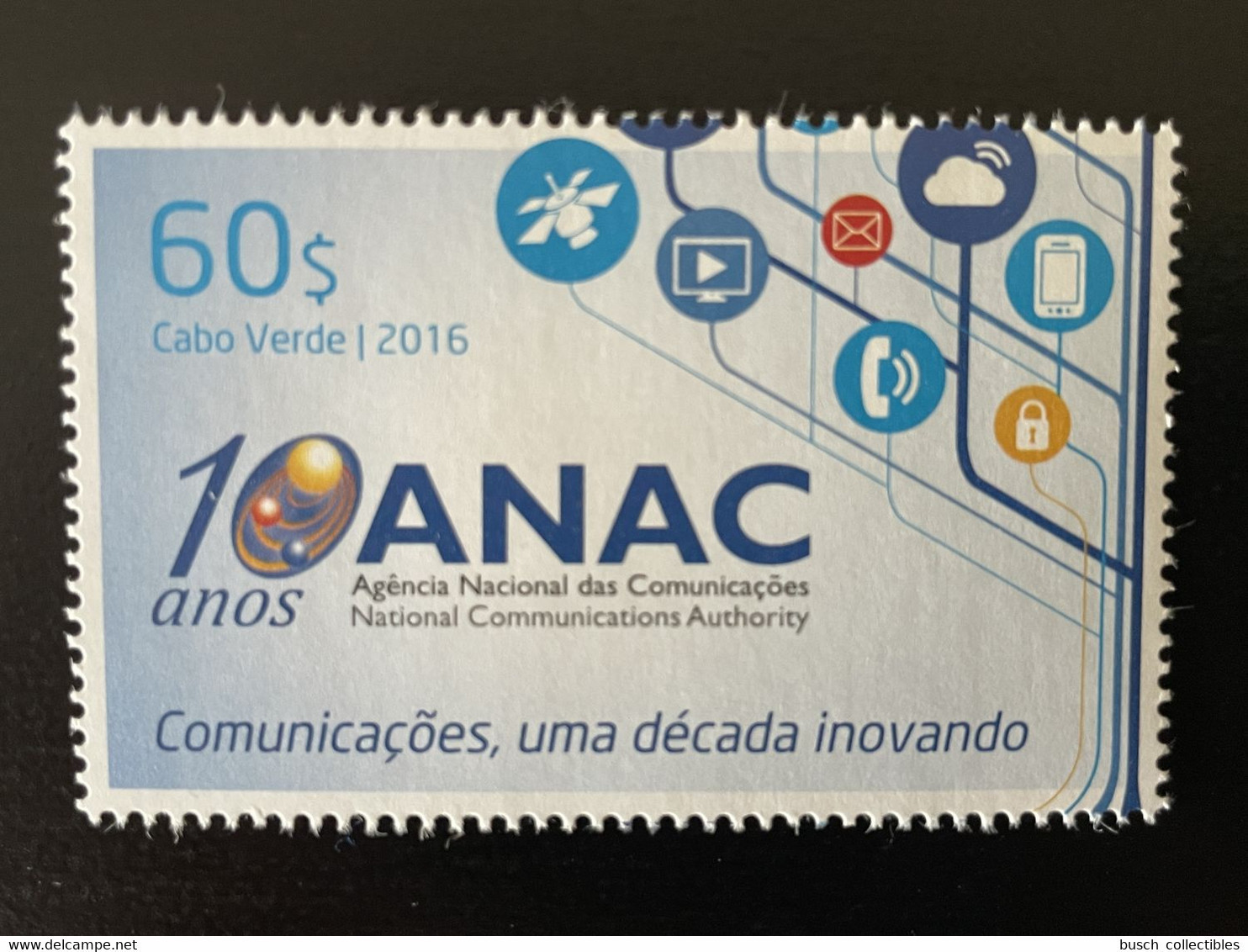 Cape Kap Verde Cabo Verde 2016 Mi. 1048 10 Anos ANAC Comunicaçoes Communication Authority Kommunikation Communicatio - Cap Vert