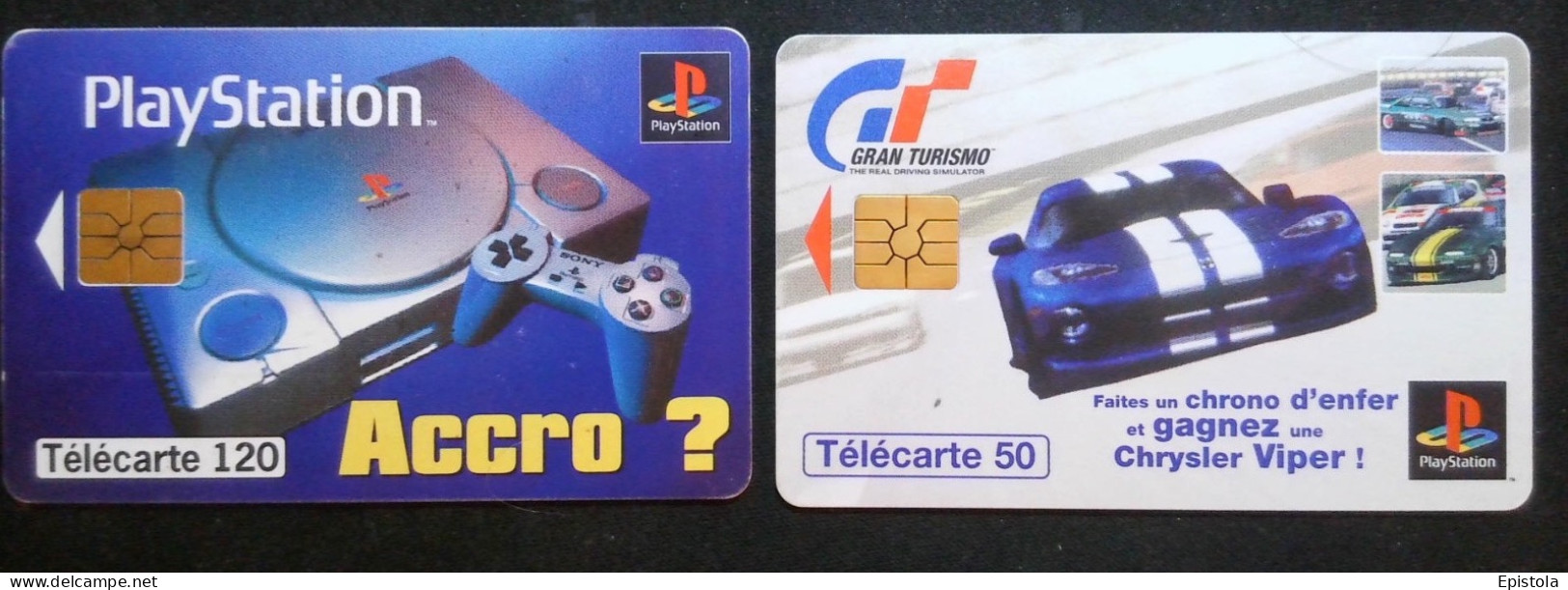 ► France : Lot 2 Télécartes  Playstation. - Jeux