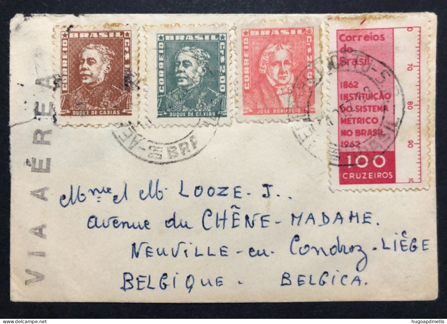 BRAZIL, Airmail Circulated Cover From São Paulo To BELGIUM (Liège), 1963 - Briefe U. Dokumente