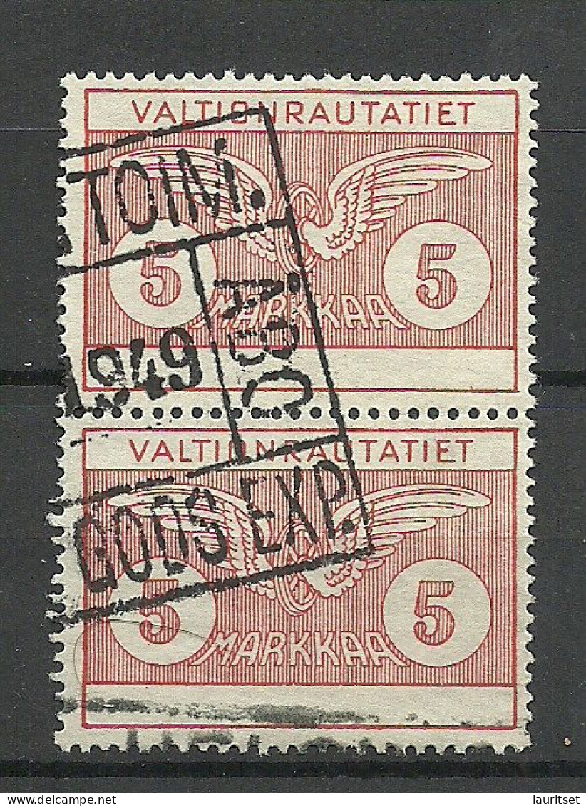 FINLAND FINNLAND 1924-1949 Railway Packet Stamp As Pair O - Paquetes Postales