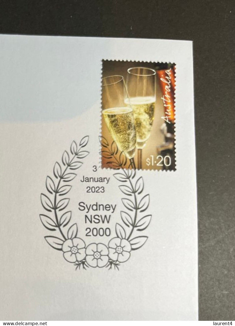 (2 Q 33) FDI Cover With Special Occasions (issued 3 January 2023 By Australia Post) Champagne Flute - Covers & Documents