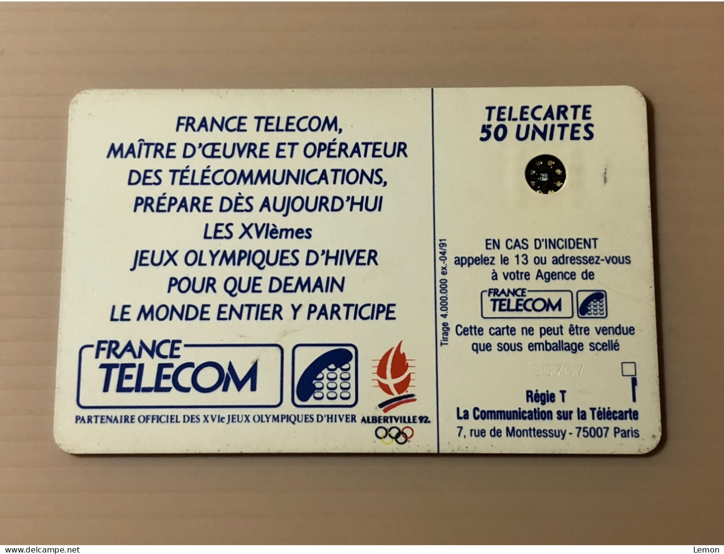 France Telecom Chip Telecarte Phonecard - Ski - Set Of 1 Used Card - Other & Unclassified