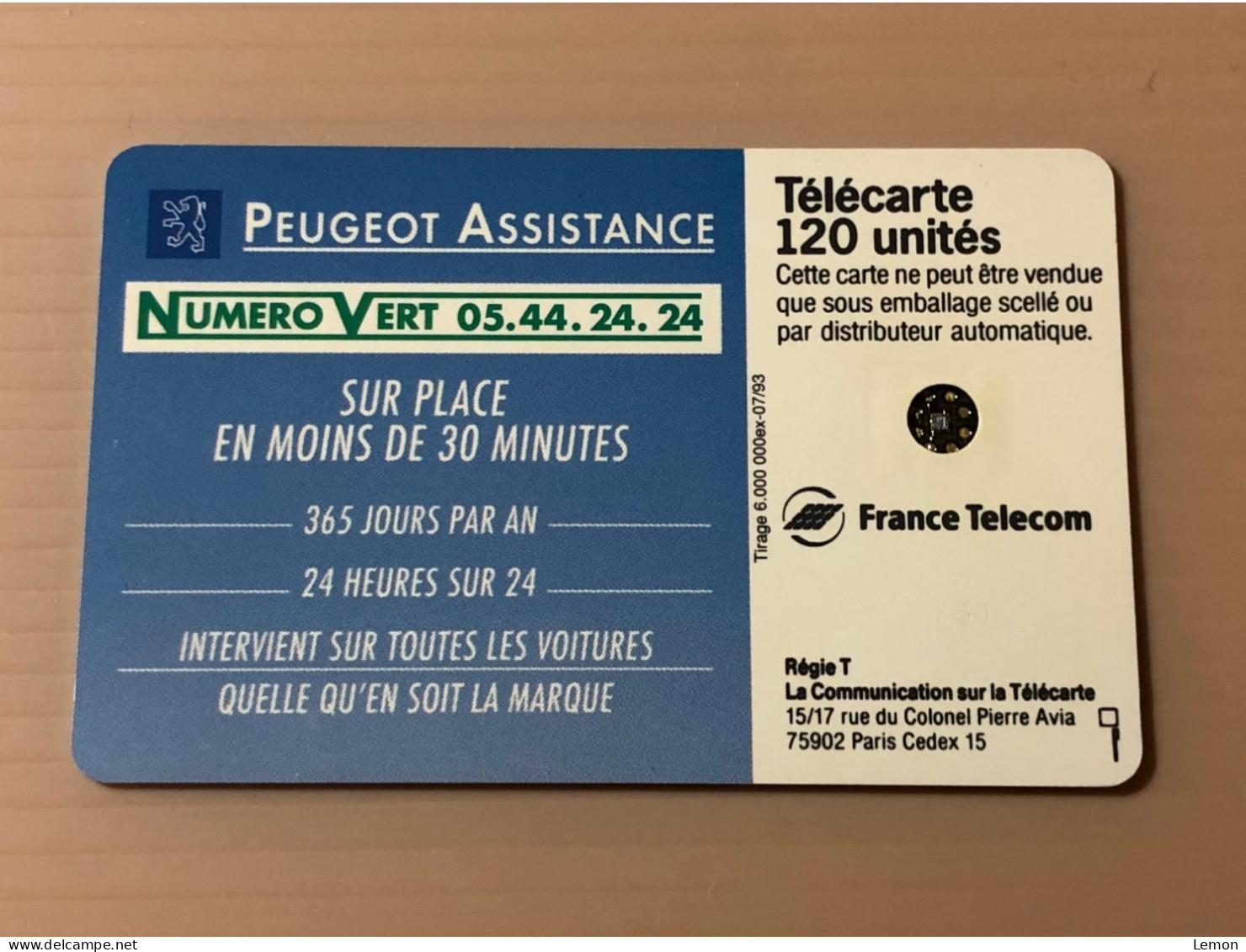 France Telecom Chip Telecarte Phonecard - Peugeot Assistance - Set Of 1 Used Card - Other & Unclassified