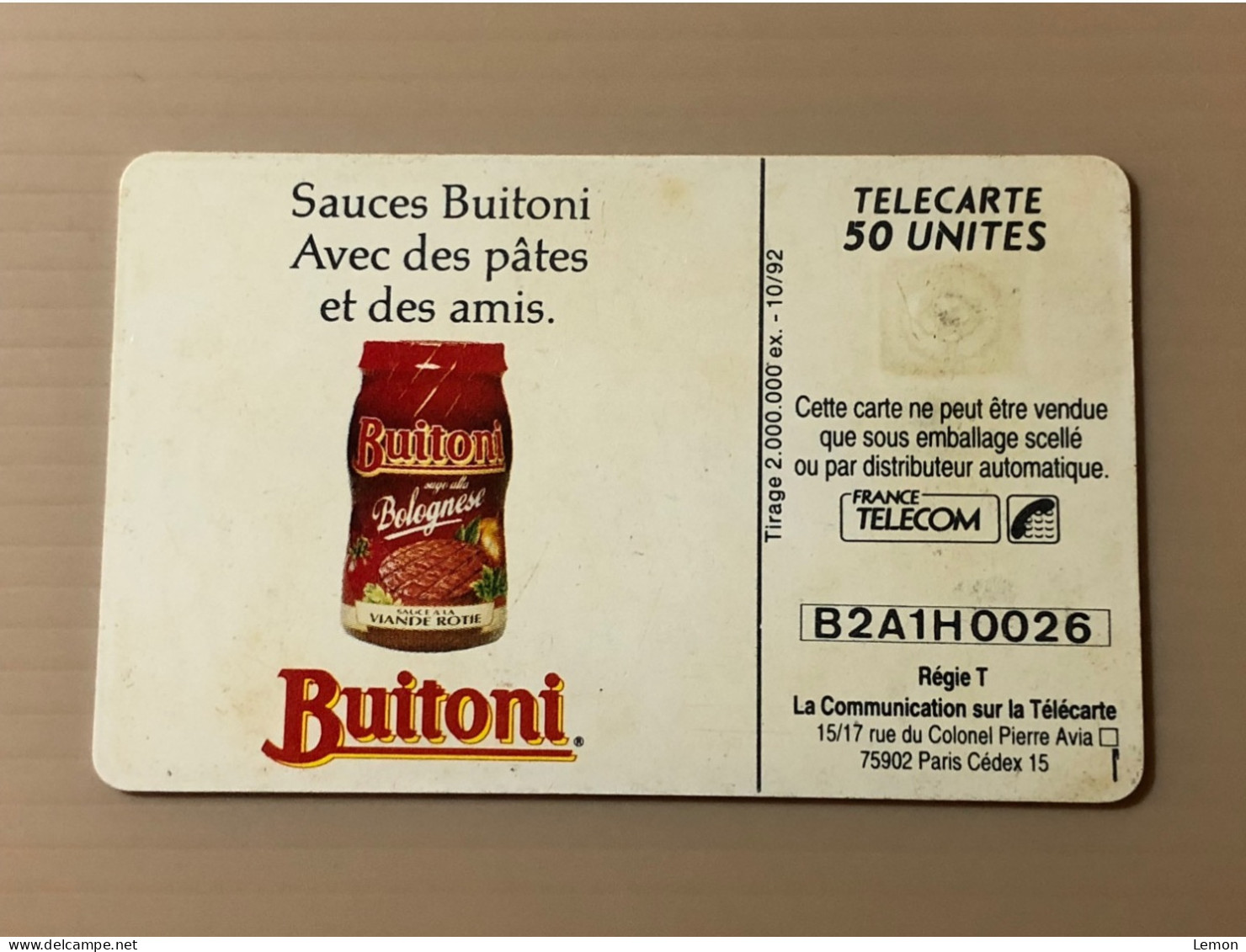 France Telecom Chip Telecarte Phonecard - Buitoni - Set Of 1 Used Card - Sonstige & Ohne Zuordnung