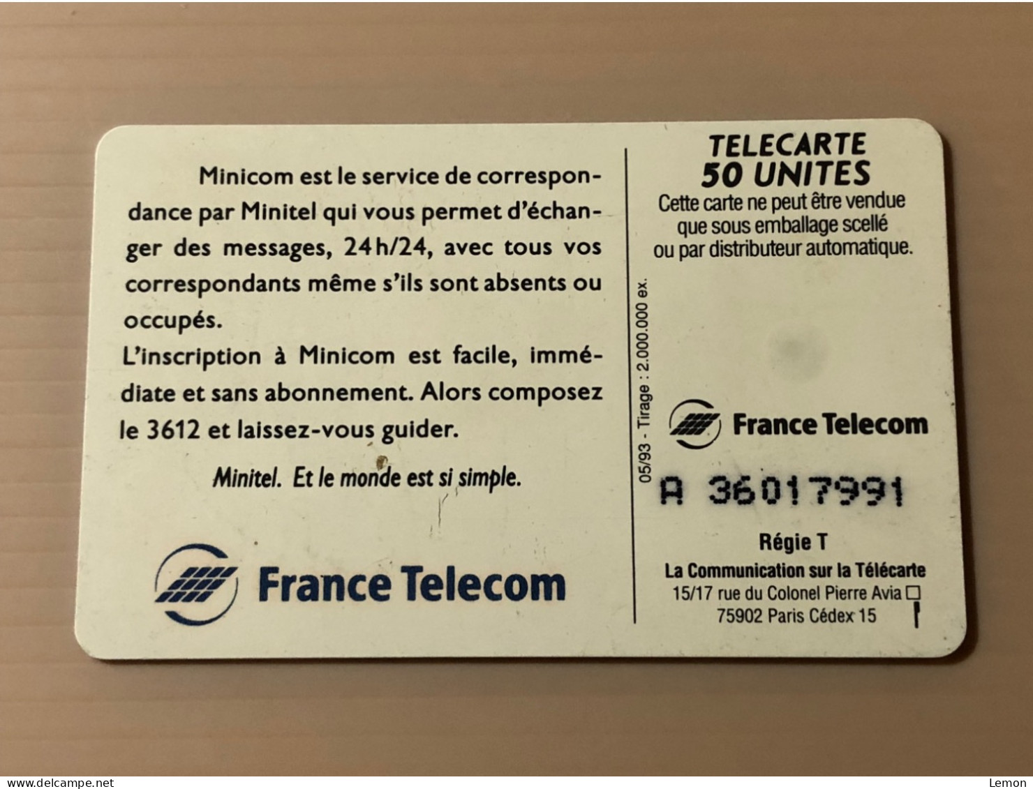 France Telecom Chip Telecarte Phonecard - MINICOM TAPEZ 3612 - Set Of 1 Used Card - Other & Unclassified