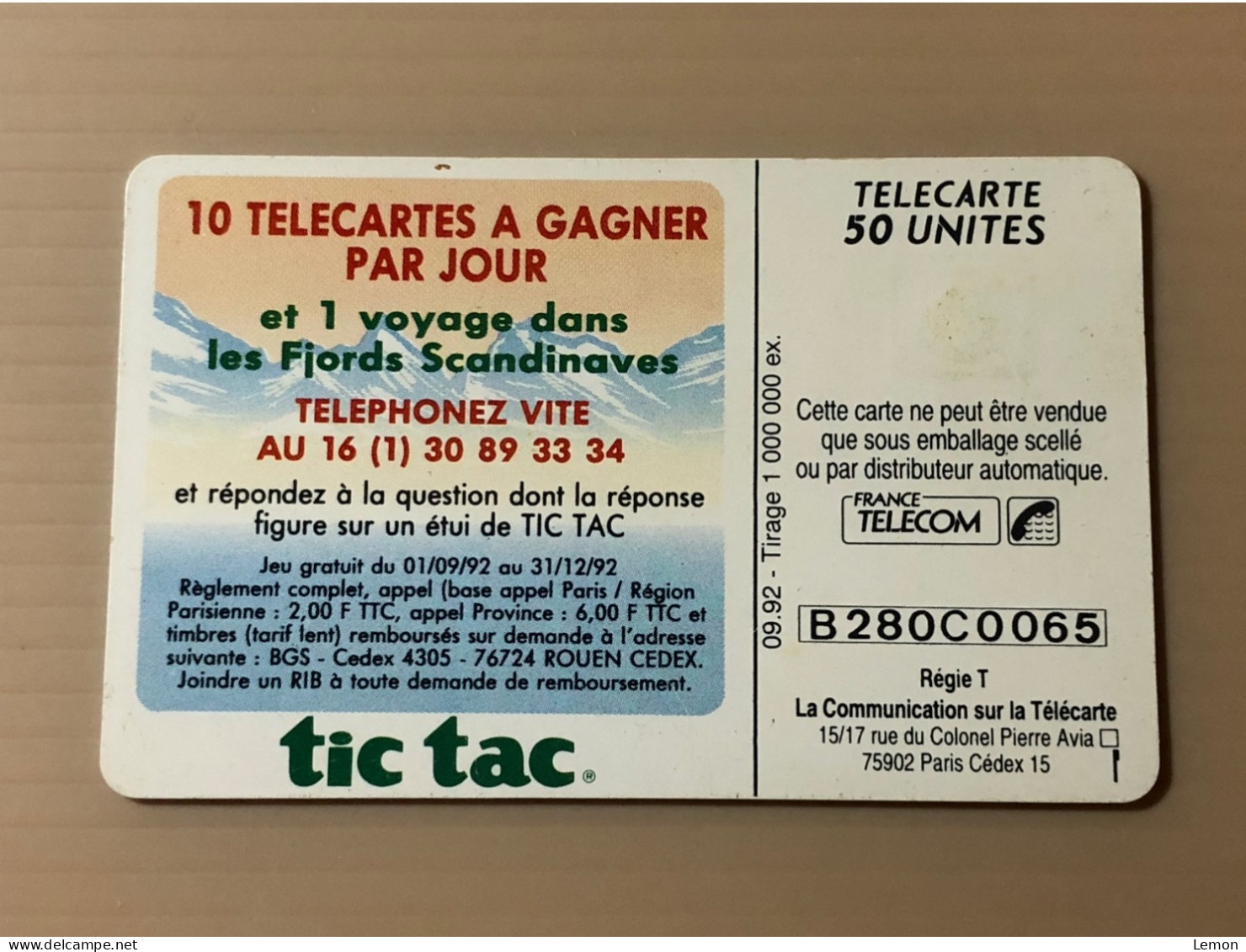 France Telecom Chip Telecarte Phonecard - Tic Tac - Set Of 1 Used Card - Other & Unclassified