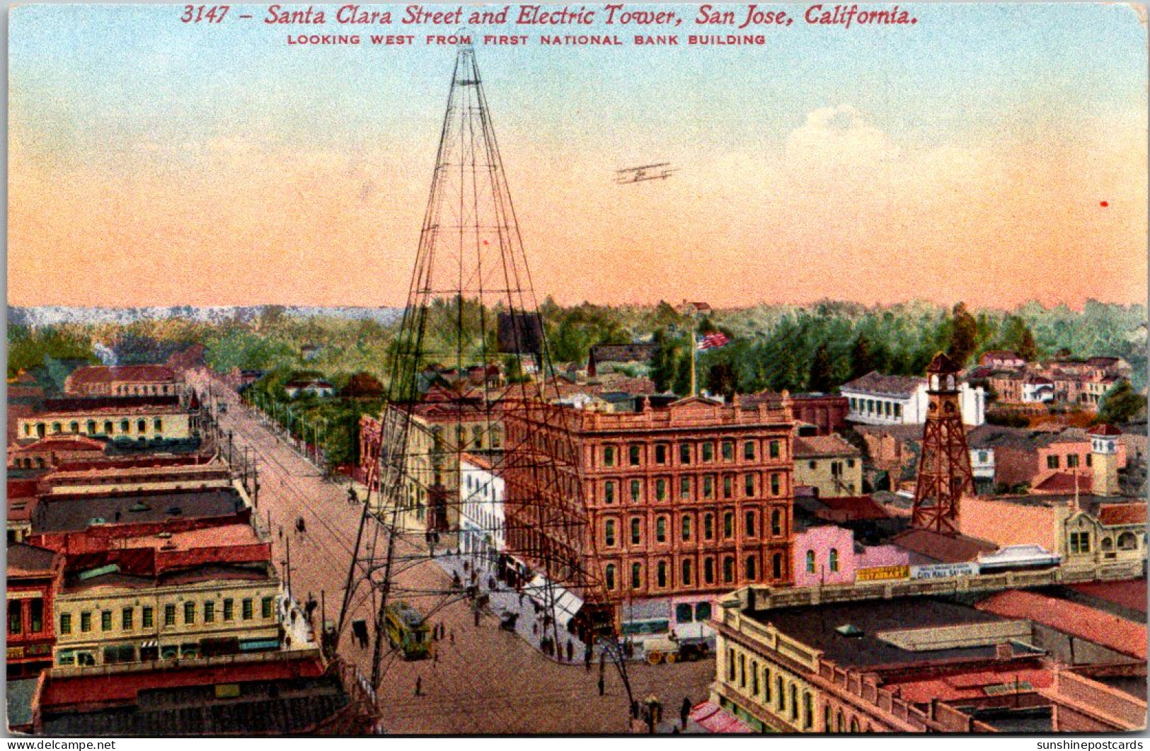 California San Jose Santa Clara Street And Electric Tower  - San Jose