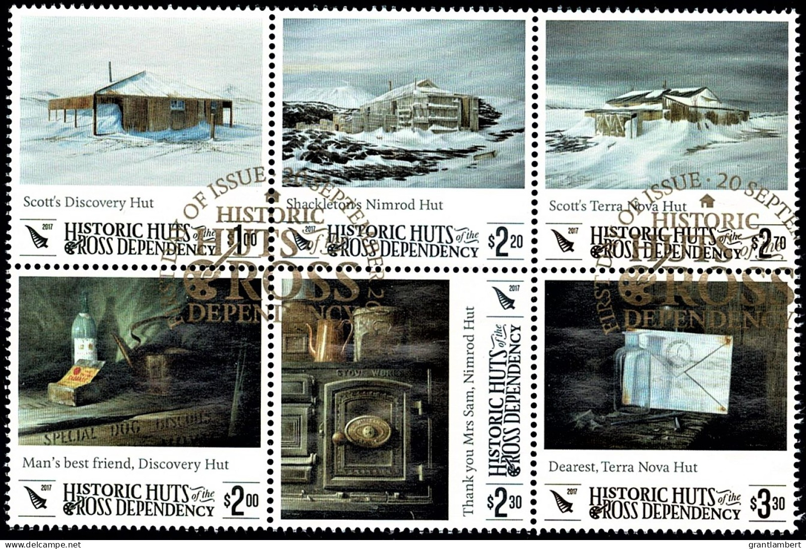 Ross Dependency (NZ) 2017 Historic Huts Set As Block Of 6 Used - Usati