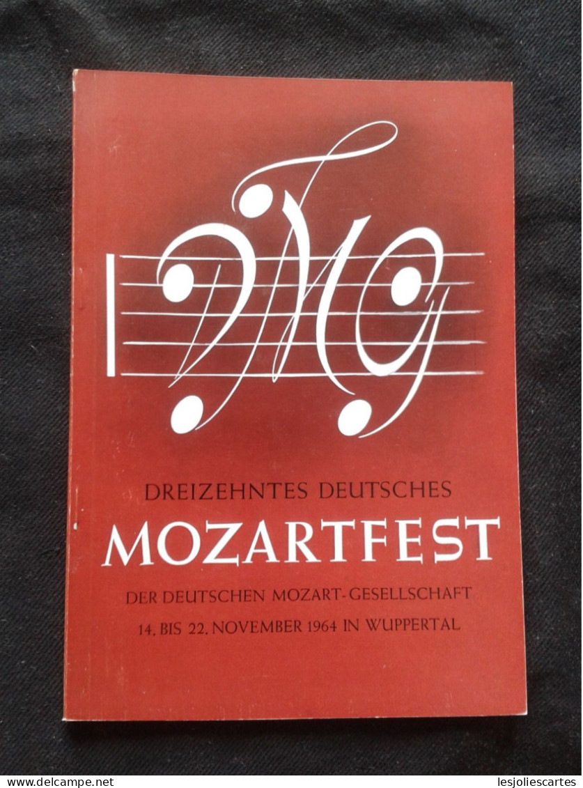 MOZARTFEST FESTIVAL 1964 WUPPERTAL MOZART PROGRAM PROGRAMME - Programmes