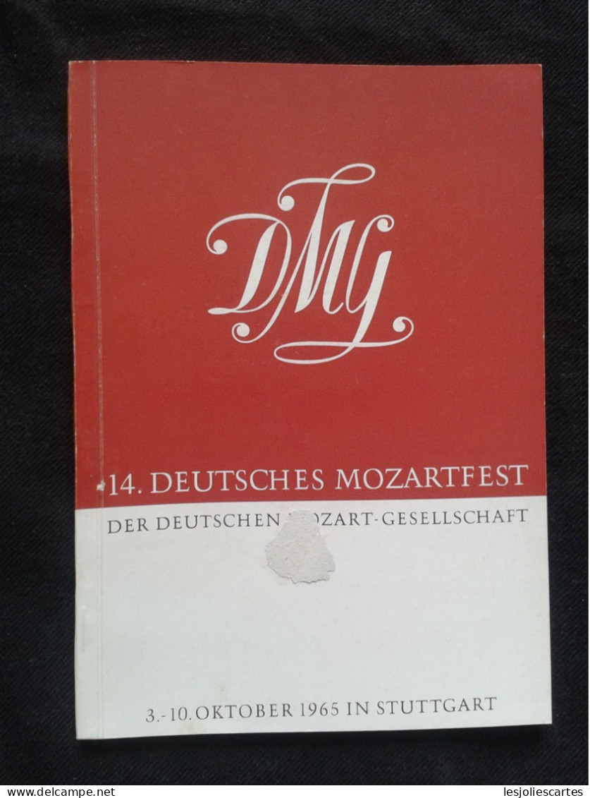 MOZARTFEST FESTIVAL 1965 STUTTGART MOZART PROGRAM PROGRAMME - Programmes