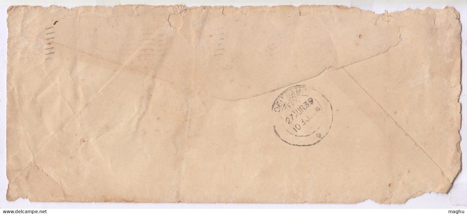 USA To Aden Camp, Postal Stationery Used 1939, Jersey City , (cond., Poor / Torn) - 1921-40