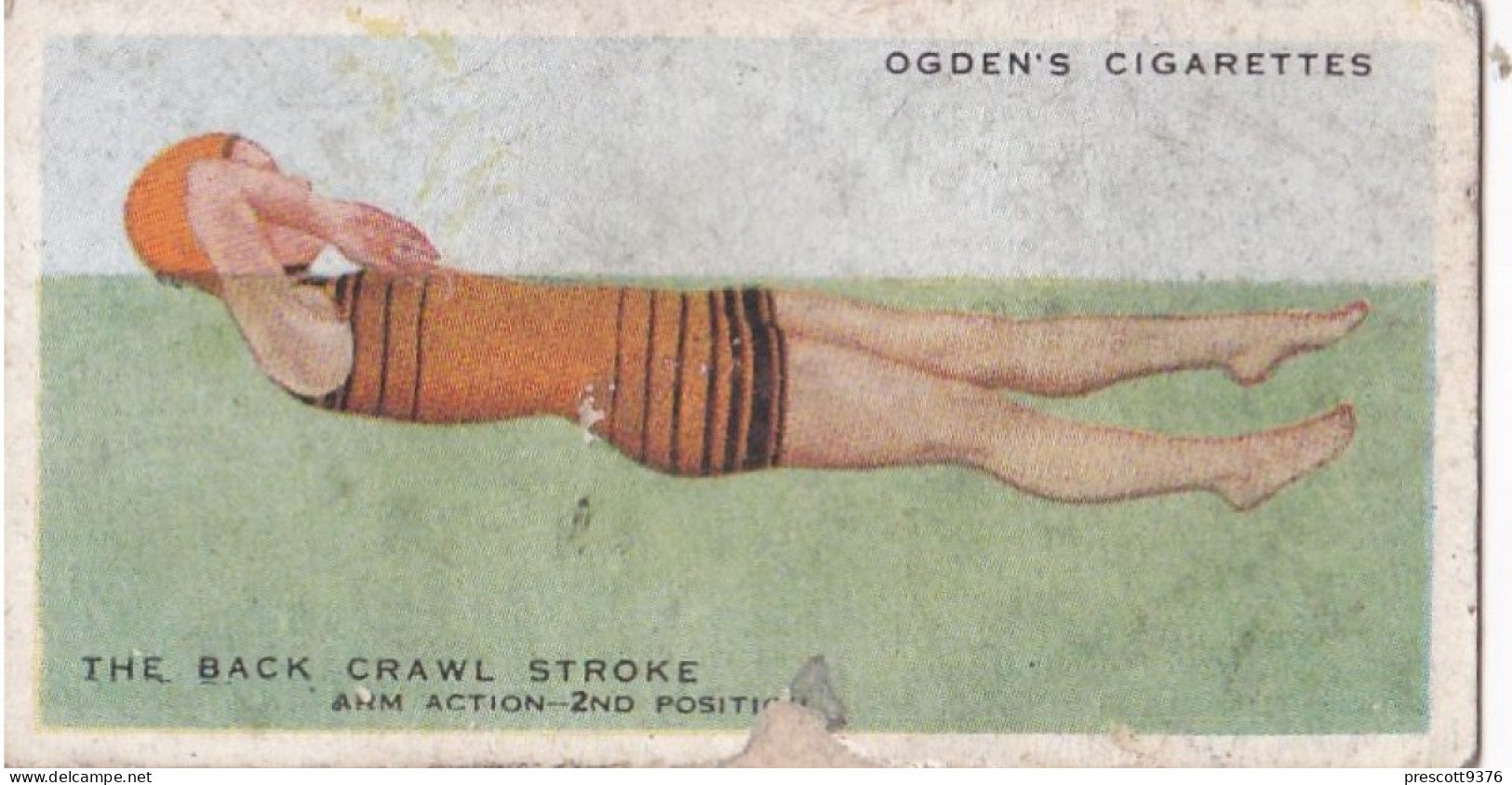 How To Swim 1935 - 45 Back Crawl - Ogdens Cigarette Card - - Ogden's