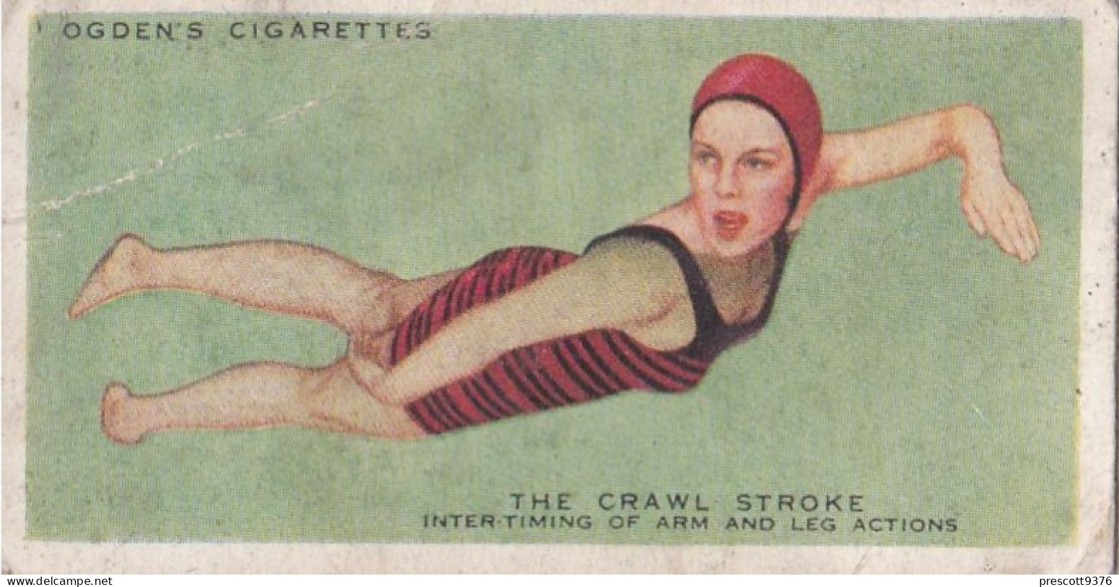 How To Swim 1935 - 26  Crawl - Ogdens Cigarette Card - - Ogden's