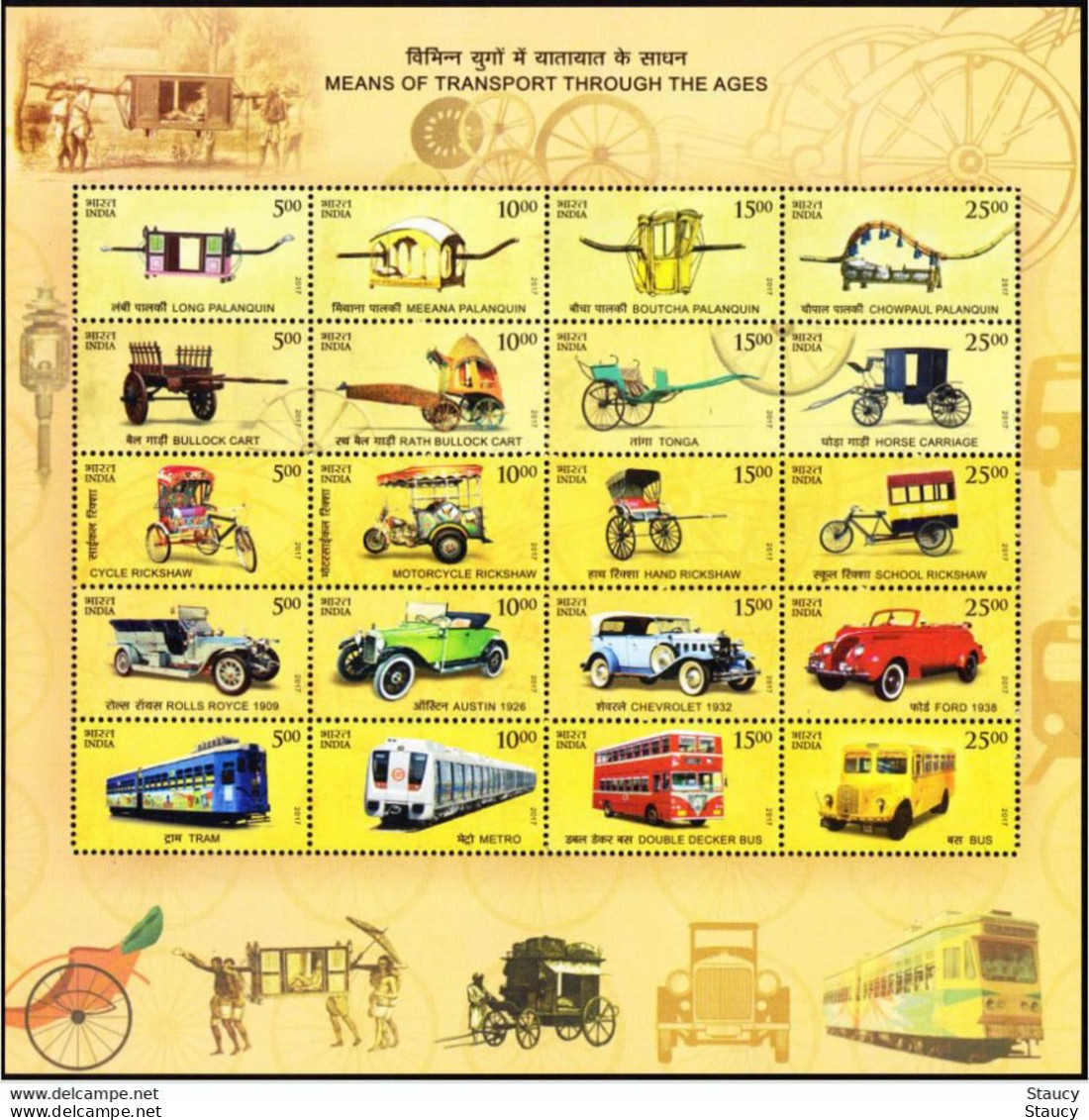 India 2017 Means Of Transport MINIATURE SHEET MS MNH - Altri & Non Classificati