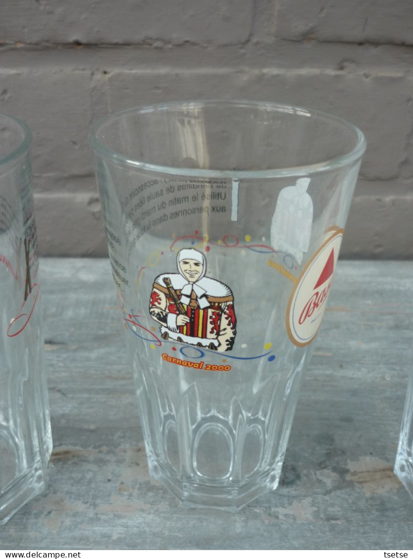 Binche - Carnaval - 3 Verres édités Par La Bière Bass -Carnaval 2000 Et 2001 - Binche