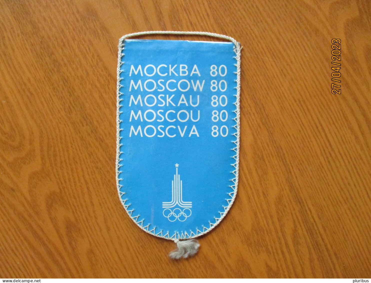 1980 USSR RUSSIA MOSCOW OLYMPIC CAMES MASCOT BEAR MISHA PENNANT - Apparel, Souvenirs & Other