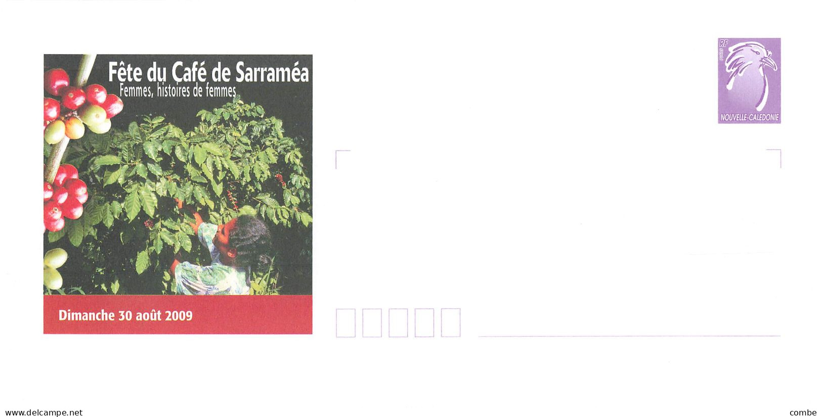 PAP.  NOUVELLE CALEDONIE. NEUF. FETE DU CAFE DE SARRAMEA. VIOLET - Postal Stationery