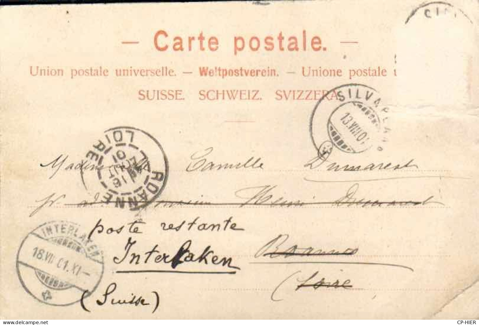 1900 - SUISSE - SCHWEIZ -  SILVAPLANA  - 1901 - Silvaplana