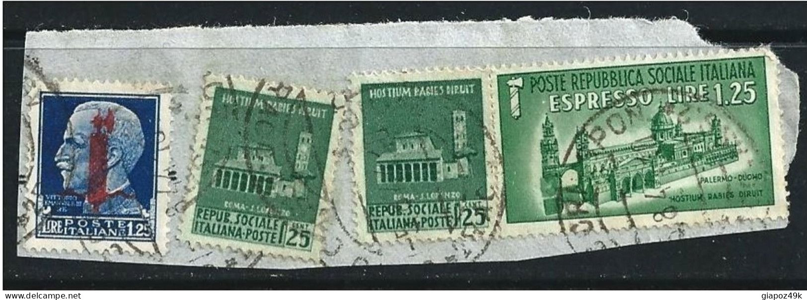 ● ITALIA  R.S.I. 1944 ֍ ESPRESSO Duomo Di Palermo ● N.° 23 Su Frammento ● Cat. ? € ● Lotto N. 1023 ● - Correo Urgente