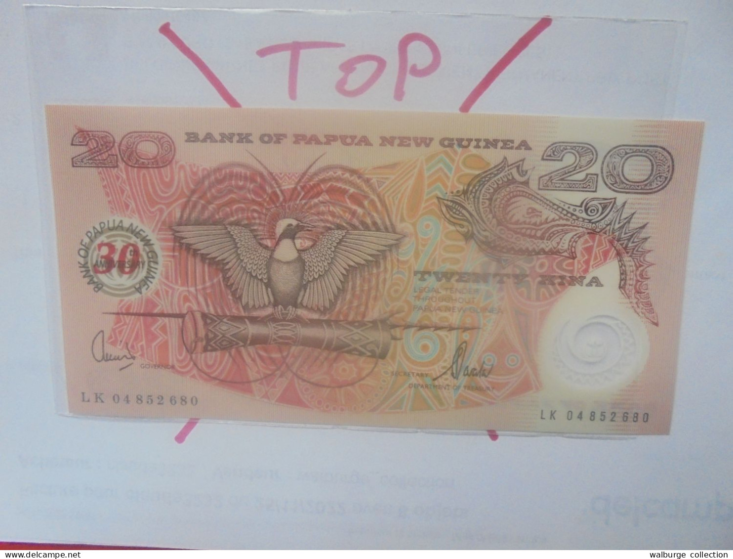 PAPOUASIE NOUVELLE-GUINEE 20 KINA (Polymer) 2003 (30e Anniversaire Banque) Neuf (B.29) - Papua New Guinea