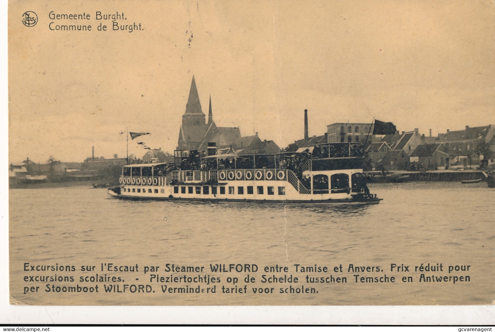 GEMEENTE BURGHT    EXCURSIONS SUR L'ESCAUT PAR STEAMER WILFORD ENTRE TAMISE EN ANVERS - Zwijndrecht