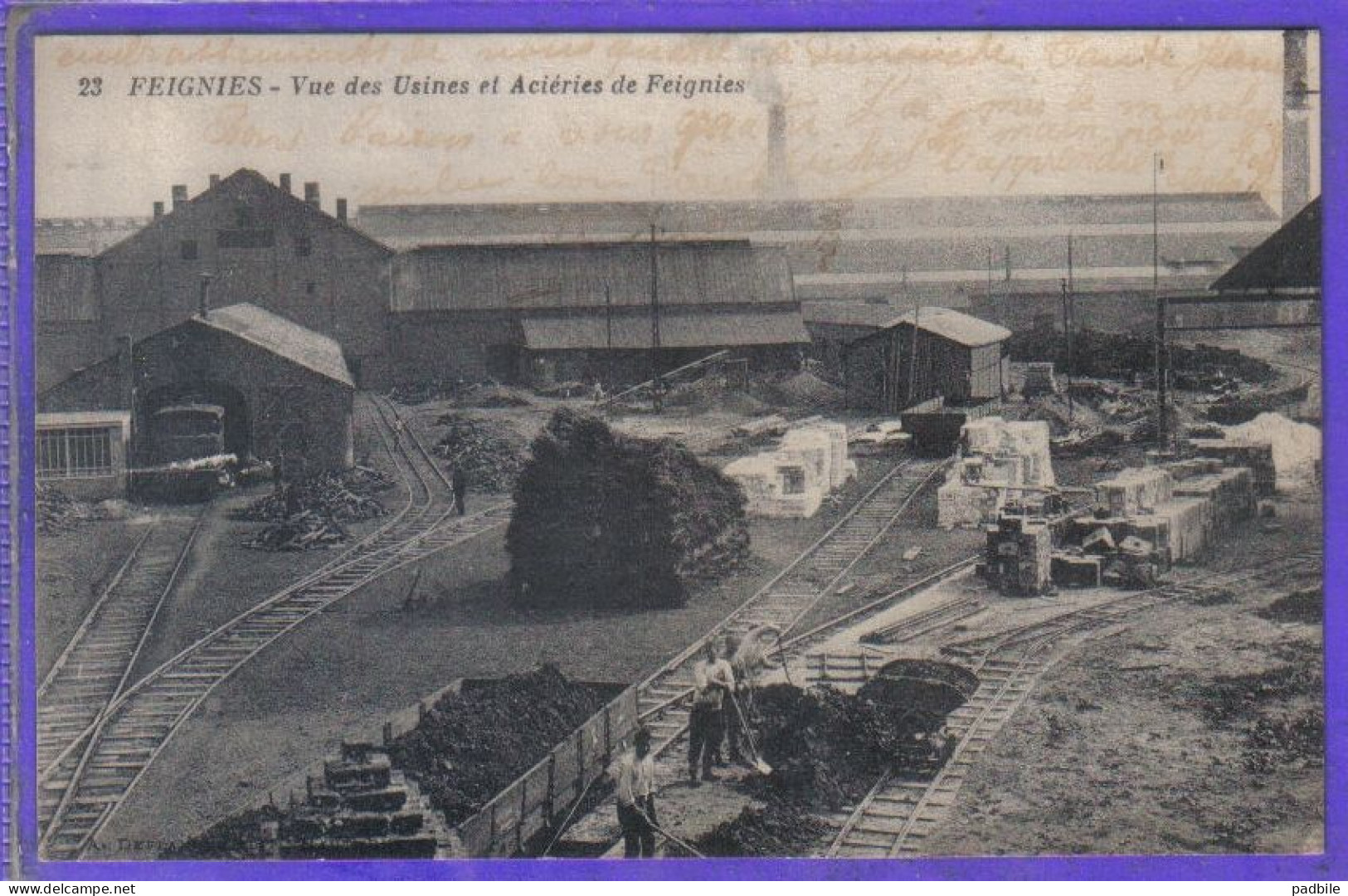 Carte Postale 59. Feignies  Usines Et Aciéries    Très Beau Plan - Feignies