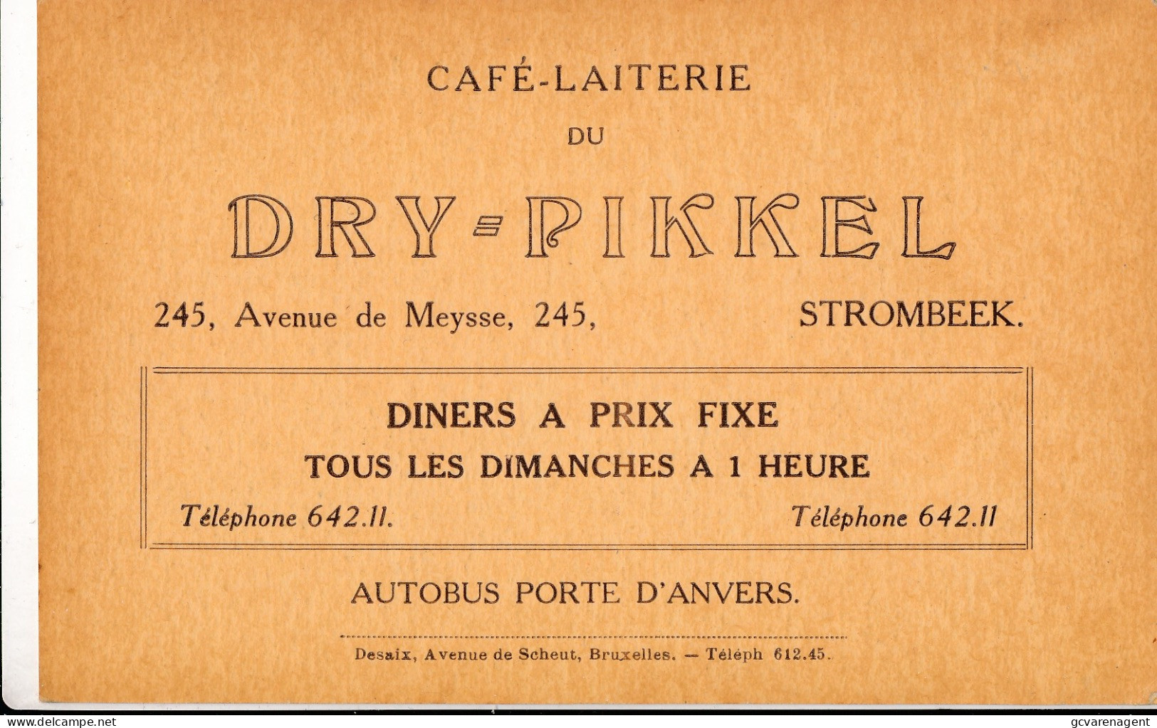 DRY PILLEL  CAFE BRASSERIE           2 SCANS - Grimbergen