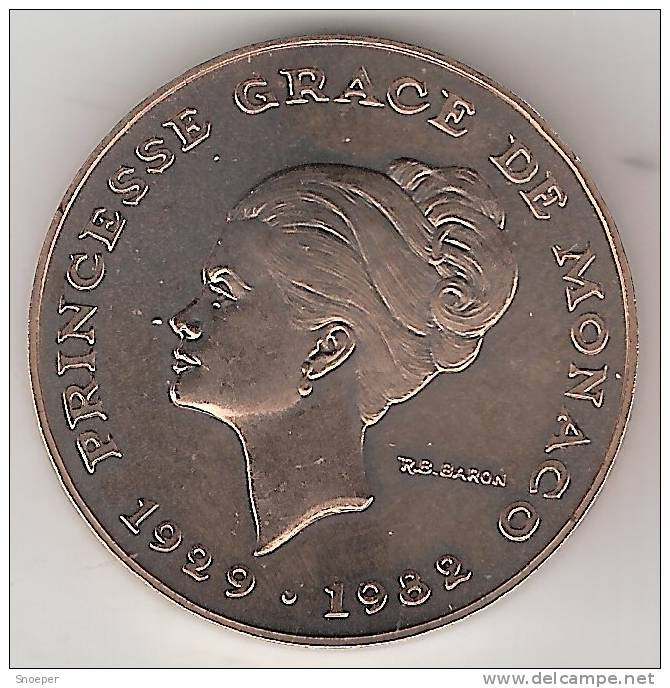 *monaco 10 Francs 1982 Princes Grace  E72 Essai !!!!  Unc  !!!rare !!!!! - 1960-2001 Nouveaux Francs