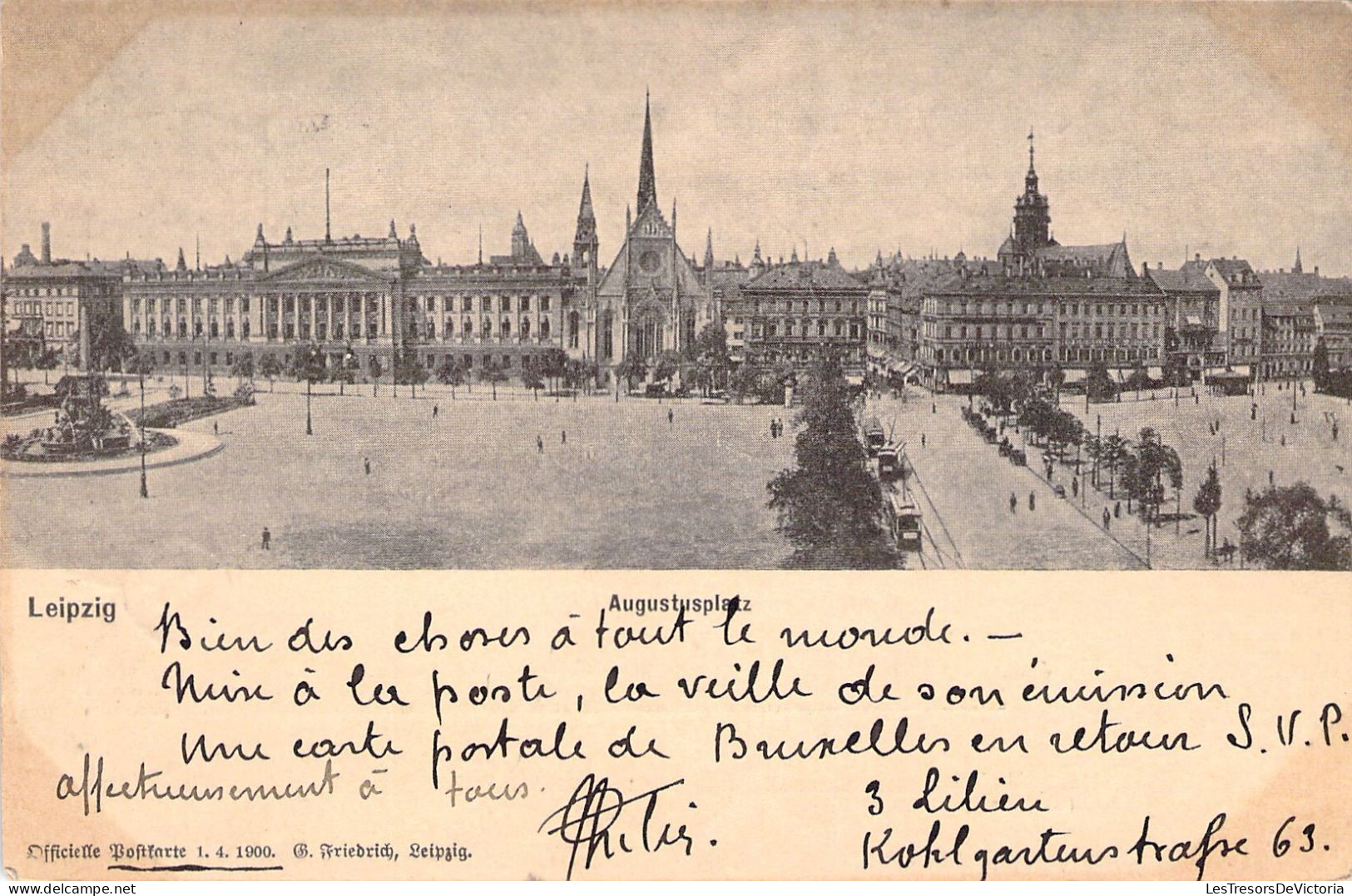 ALLEMAGNE - LEIPZIG - Augustusplatz - Carte Postale Ancienne - Sonstige & Ohne Zuordnung