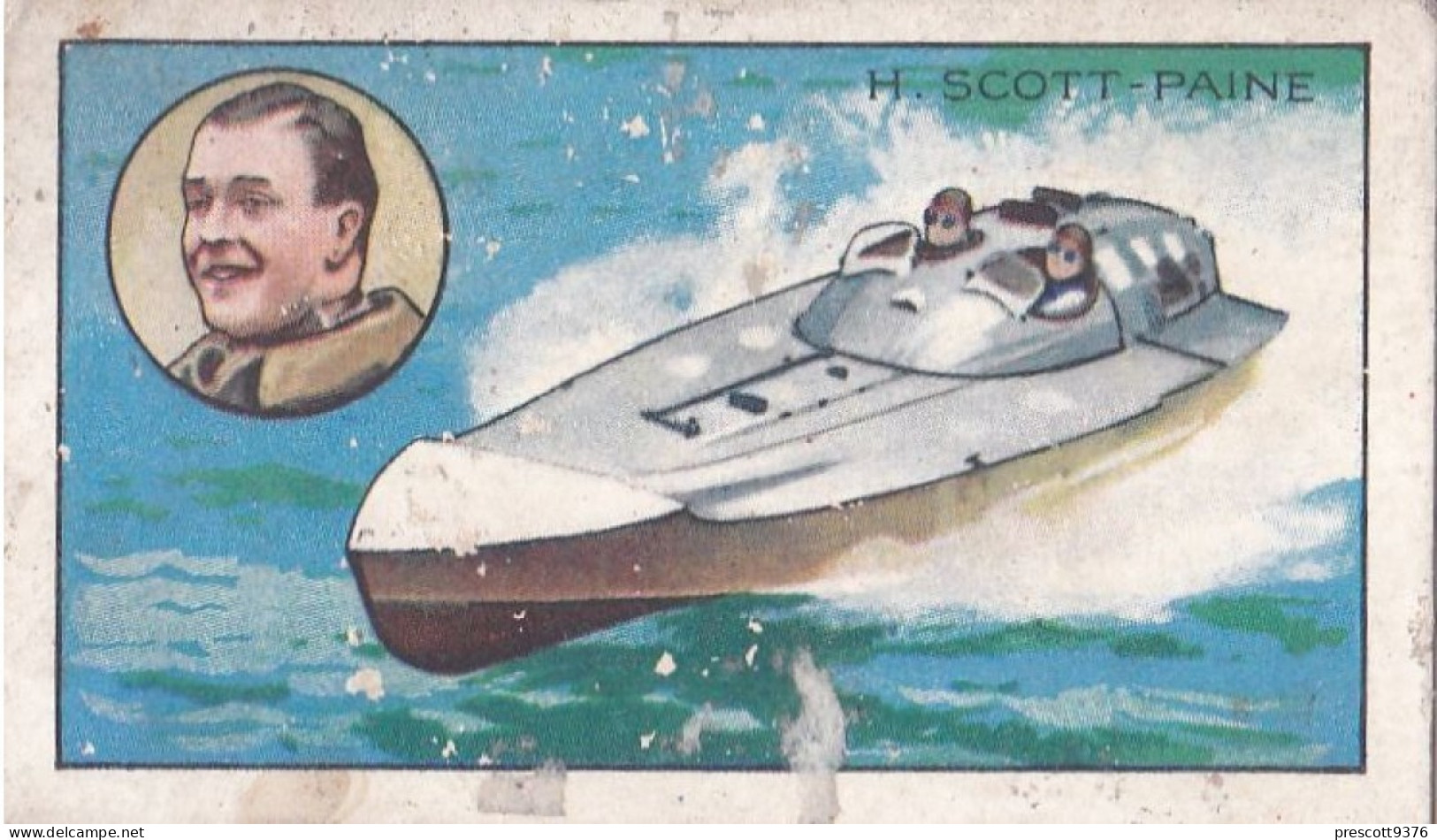 12 H Scott Paine, Motor Boat Racer - Champions 2nd Series 1935 - Gallaher Cigarette Card - Gallaher