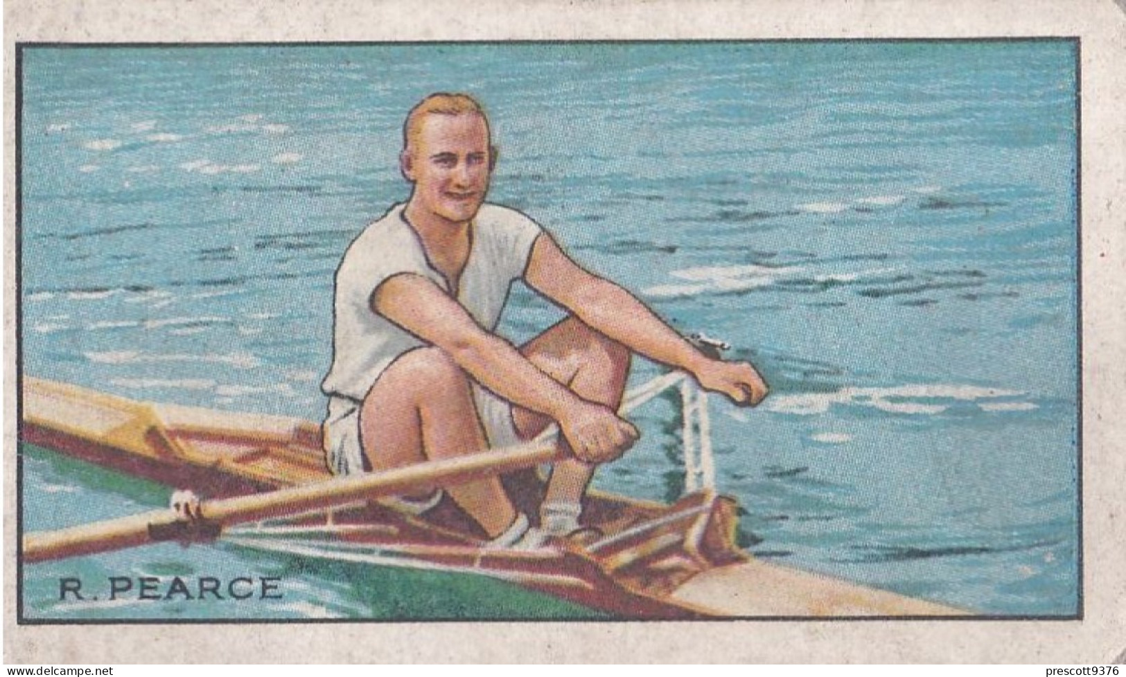 15 R Healey, Canadian Rower  - Champions 2nd Series 1935 - Gallaher Cigarette Card - Gallaher