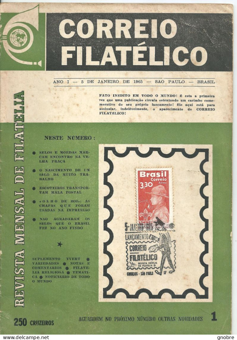 BRAZIL - 1965 - CORREIO FILATELICO - BOLETIM MAGAZINE N° 01 - Revues & Journaux