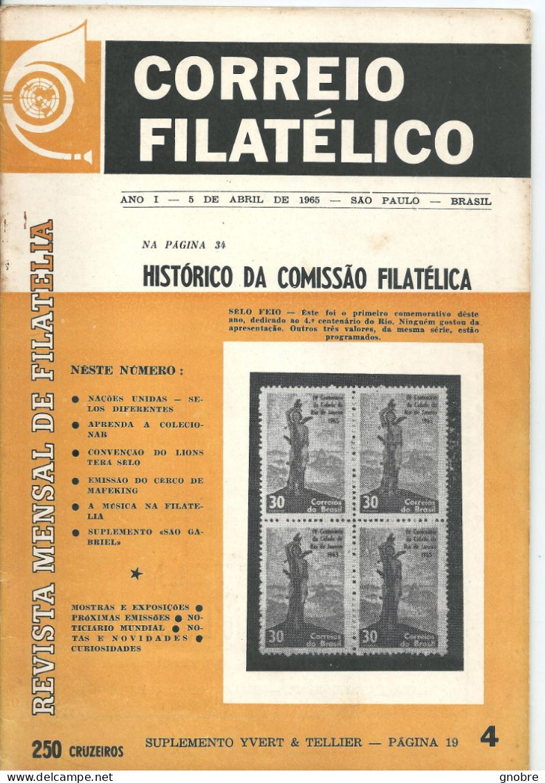 BRAZIL - 1965 - CORREIO FILATELICO - BOLETIM MAGAZINE N° 04 - Revistas & Periódicos