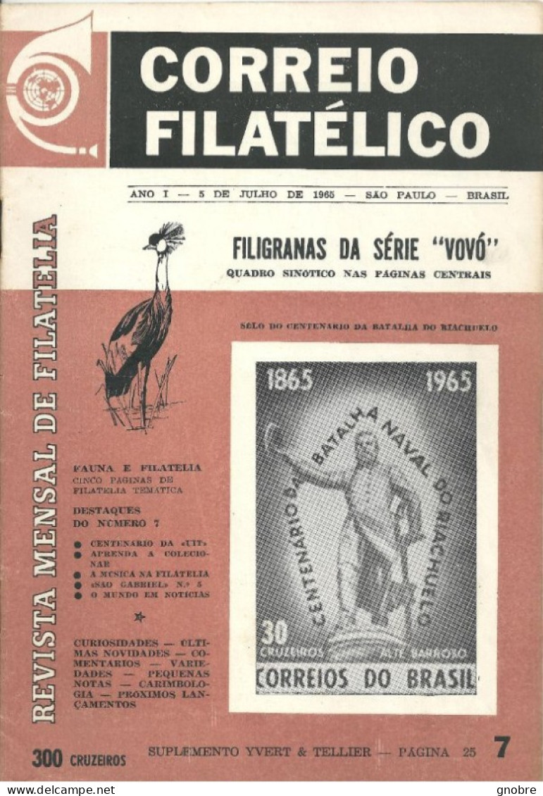 BRAZIL - 1965 - CORREIO FILATELICO - BOLETIM MAGAZINE N° 07 - Revues & Journaux