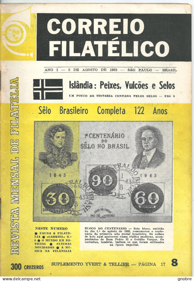 BRAZIL - 1965 - CORREIO FILATELICO - BOLETIM MAGAZINE N° 08 - Revues & Journaux