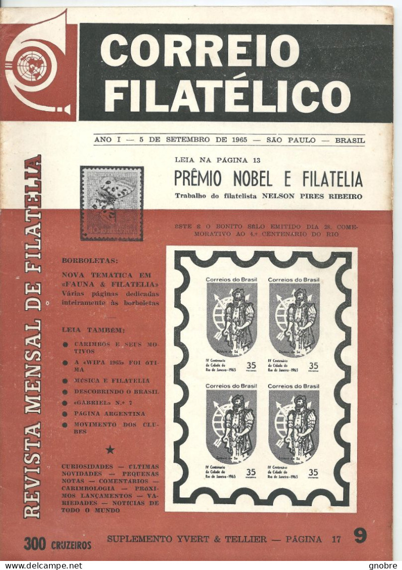 BRAZIL - 1965 - CORREIO FILATELICO - BOLETIM MAGAZINE N° 09 - Revues & Journaux