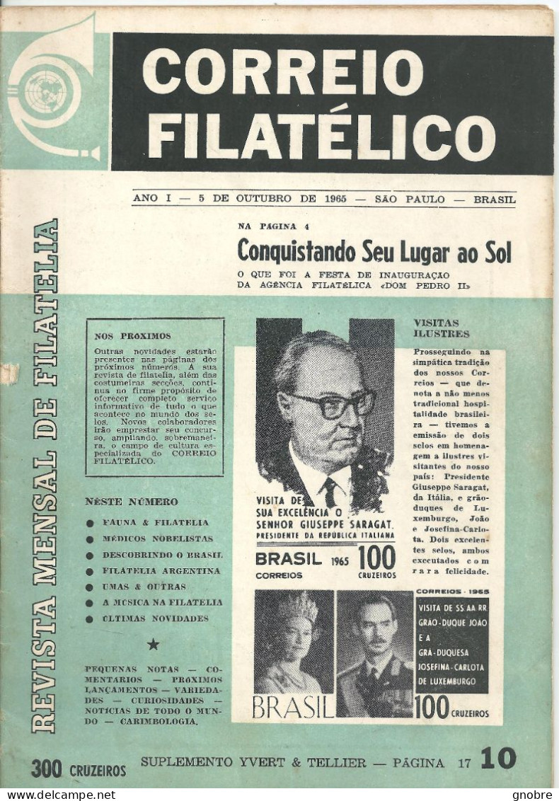 BRAZIL - 1965 - CORREIO FILATELICO - BOLETIM MAGAZINE N° 10 - Magazines