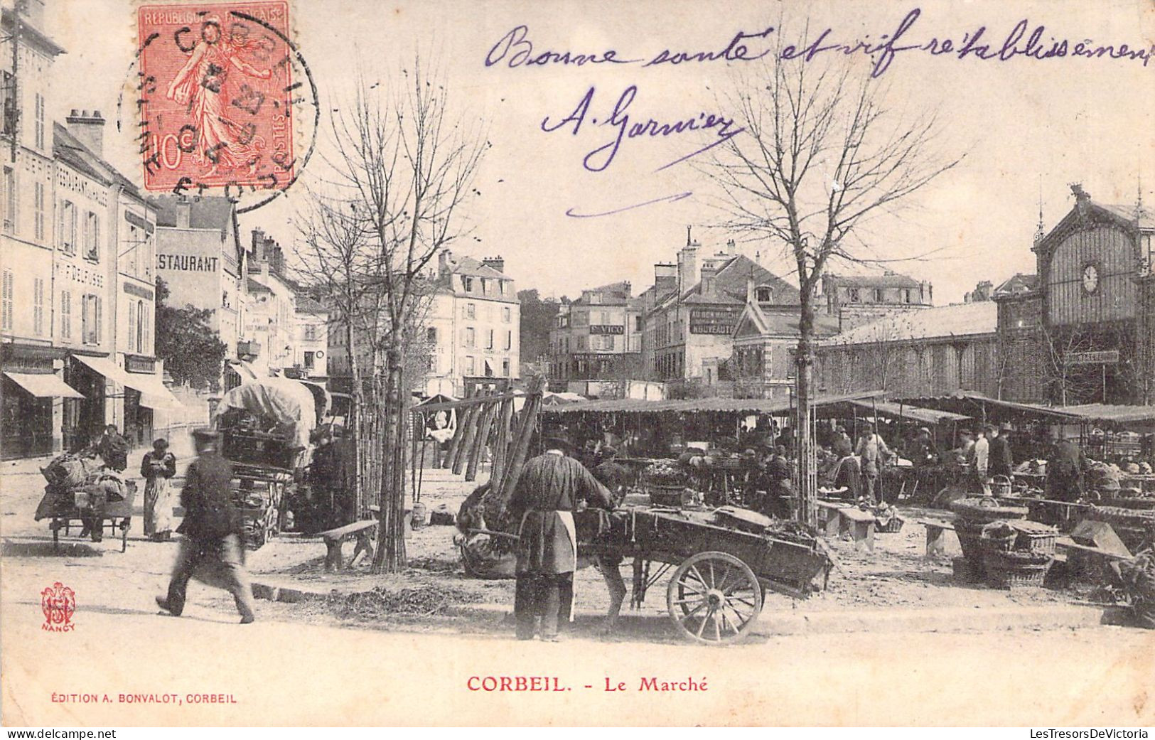 COMMERCE - Marchés - CORBEIL - Le Marché - Carte Postale Ancienne - Markets