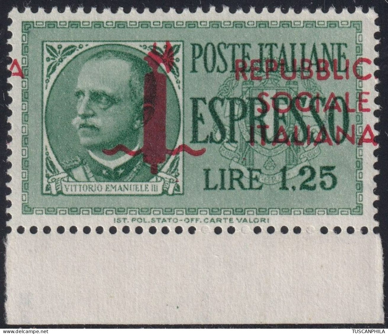 1,25 L. Soprastampa A Cavallo Sass 21gad Bdf Centrato MNH** Lusso - Eilsendung (Eilpost)