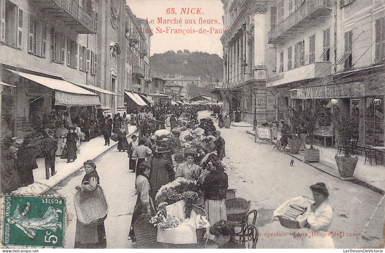 COMMERCE - Marchés - NICE LE Marché Aux Fleurs - Rue St François De Paule - Carte Postale Ancienne - Märkte