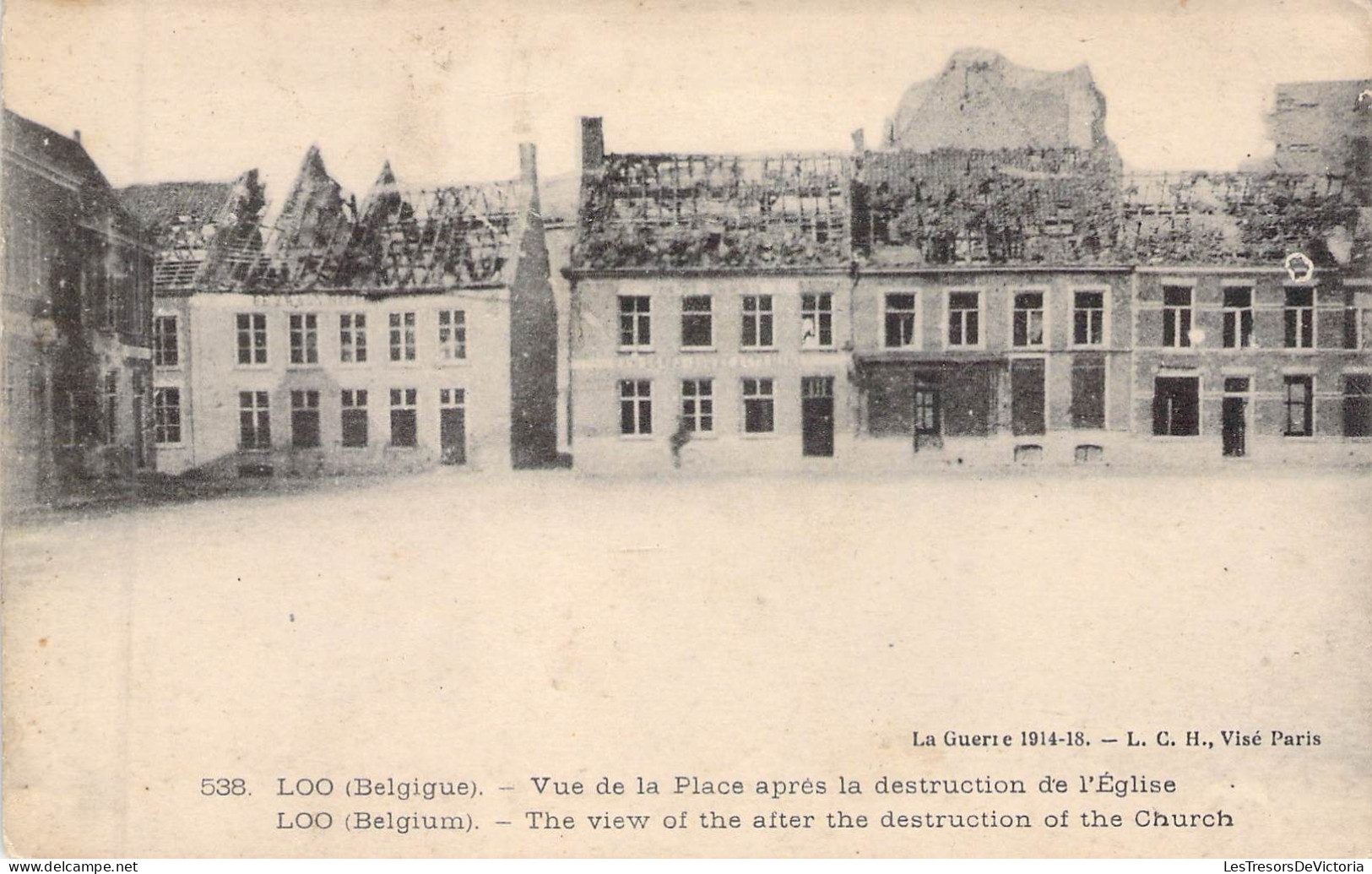 BELGIQUE - LOO - Vue De La Place Après La Destruction De L'église - Carte Postale Ancienne - Sonstige & Ohne Zuordnung