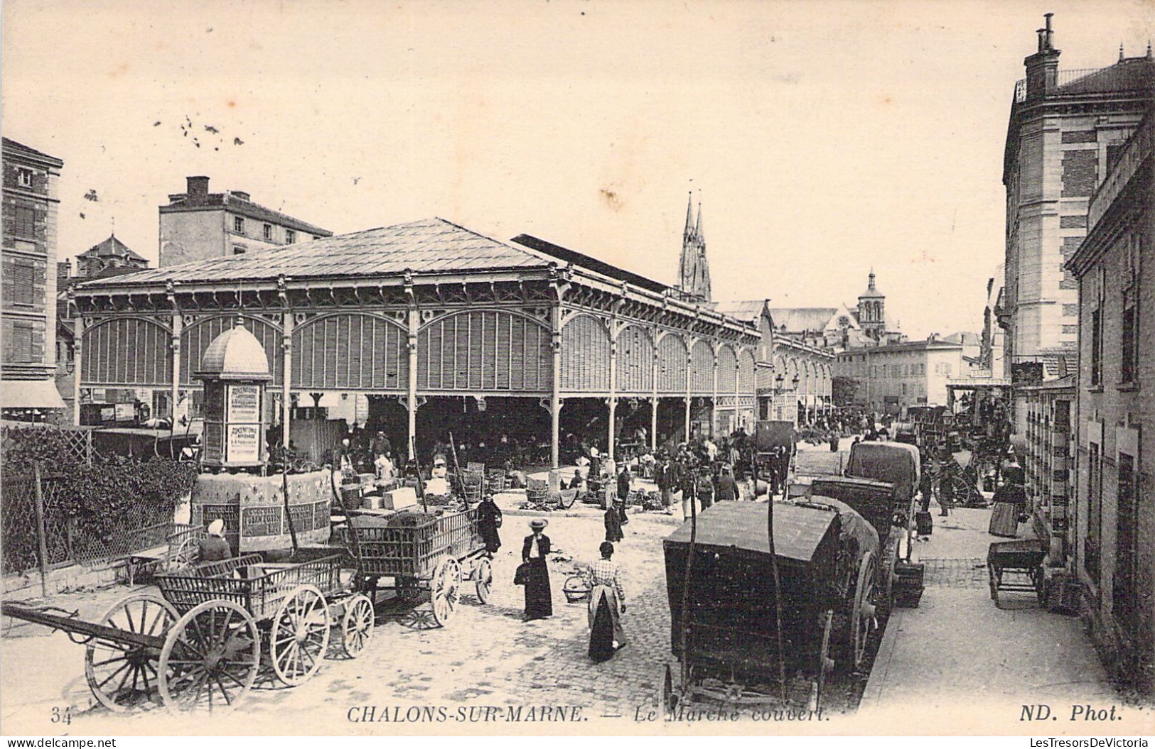 COMMERCE - Marchés - CHALONS SUR MARNE - Le Marché Couvert - Carte Postale Ancienne - Mercati