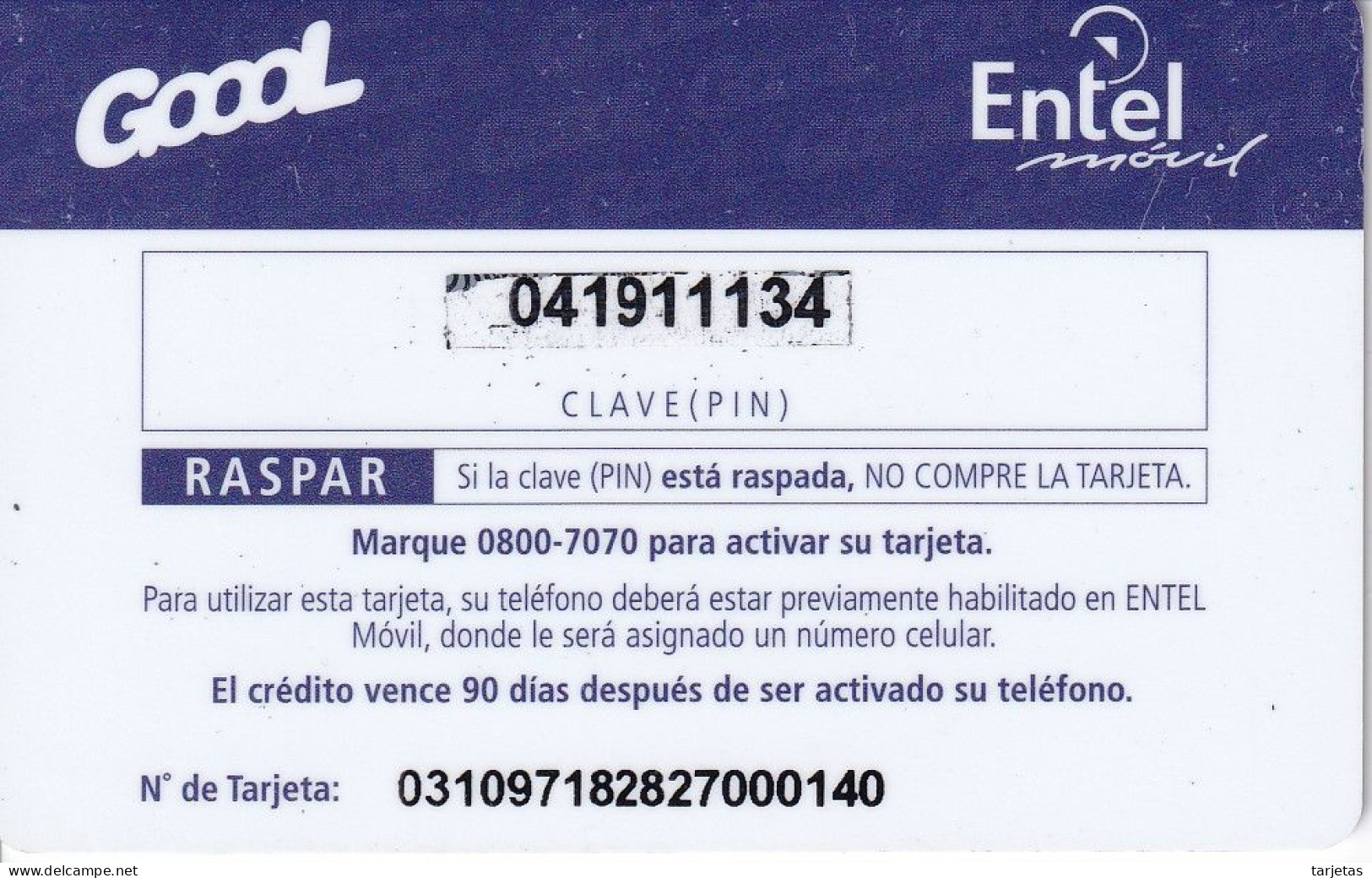 TARJETA DE BOLIVIA DE Bs 50 DE ENTEL - GOOOL - Bolivien