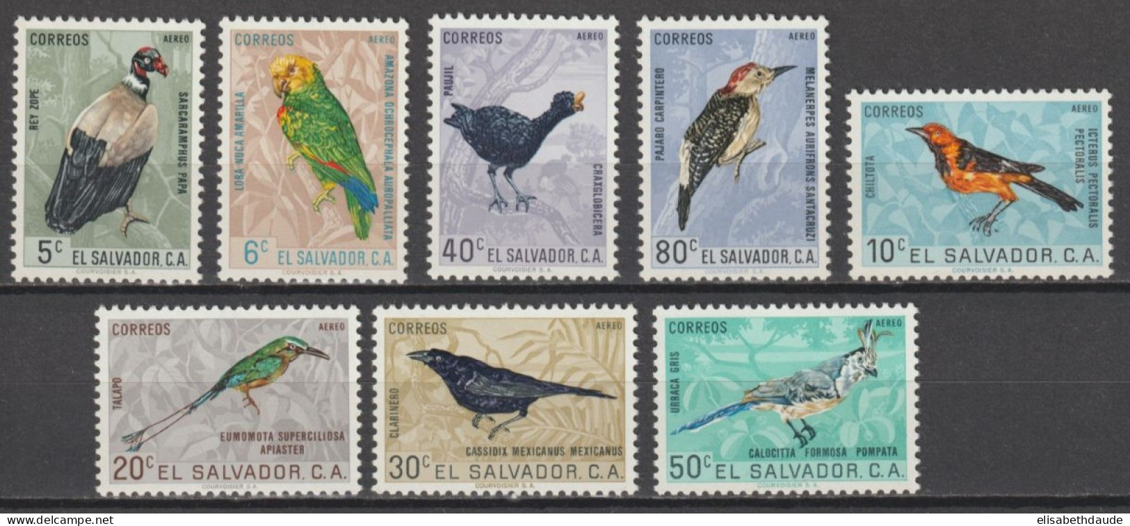 SALVADOR - 1963 - SERIE COMPLETE OISEAUX / BIRDS - YVERT N°181/188 ** MNH - COTE  = 38 EUR - El Salvador