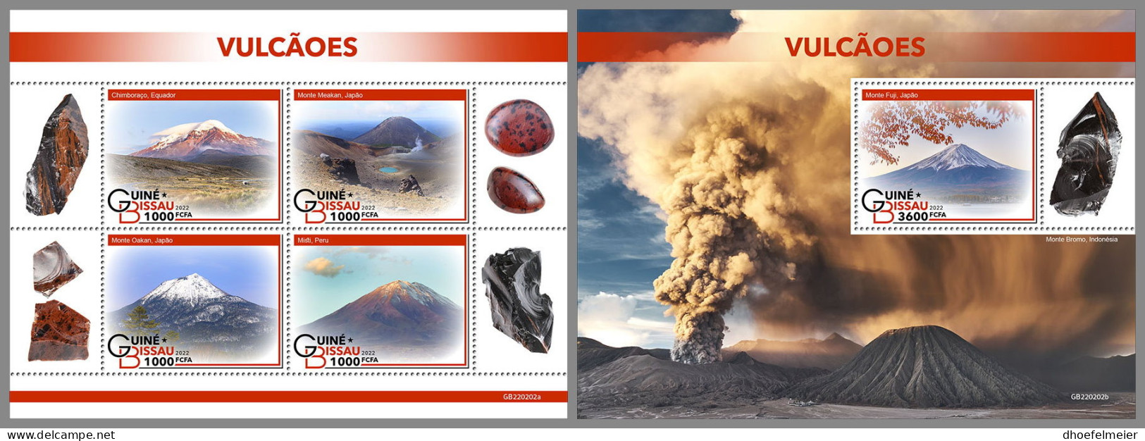 GUINEA BISSAU 2022 MNH Volcanoes Vulkane Volcans M/S+S/S - IMPERFORATED - DHQ2317 - Volcans