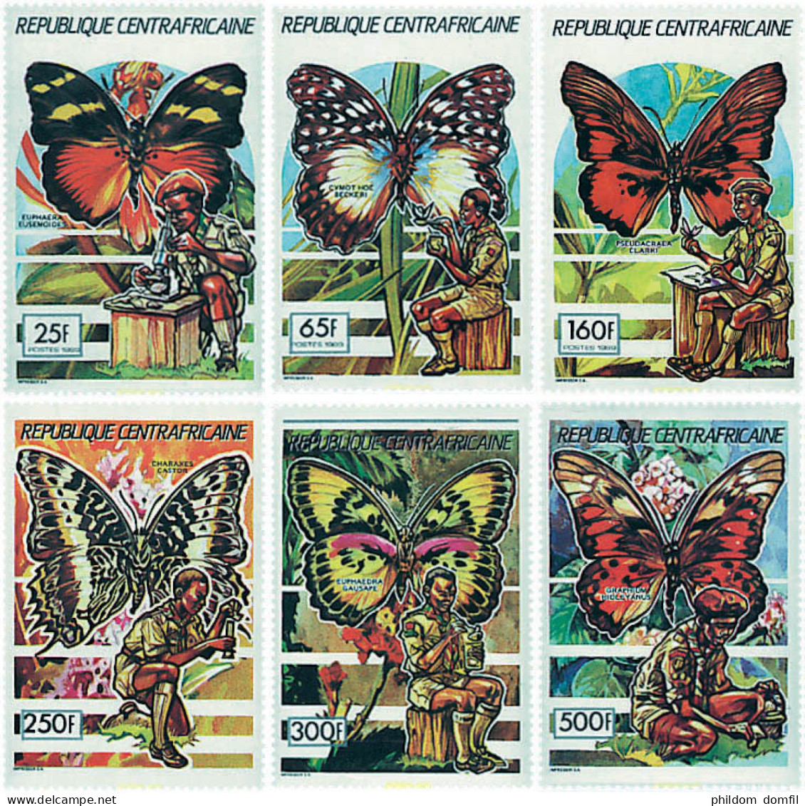 94236 MNH CENTROAFRICANA 1990 MARIPOSAS Y ESCULTISMO - Araignées