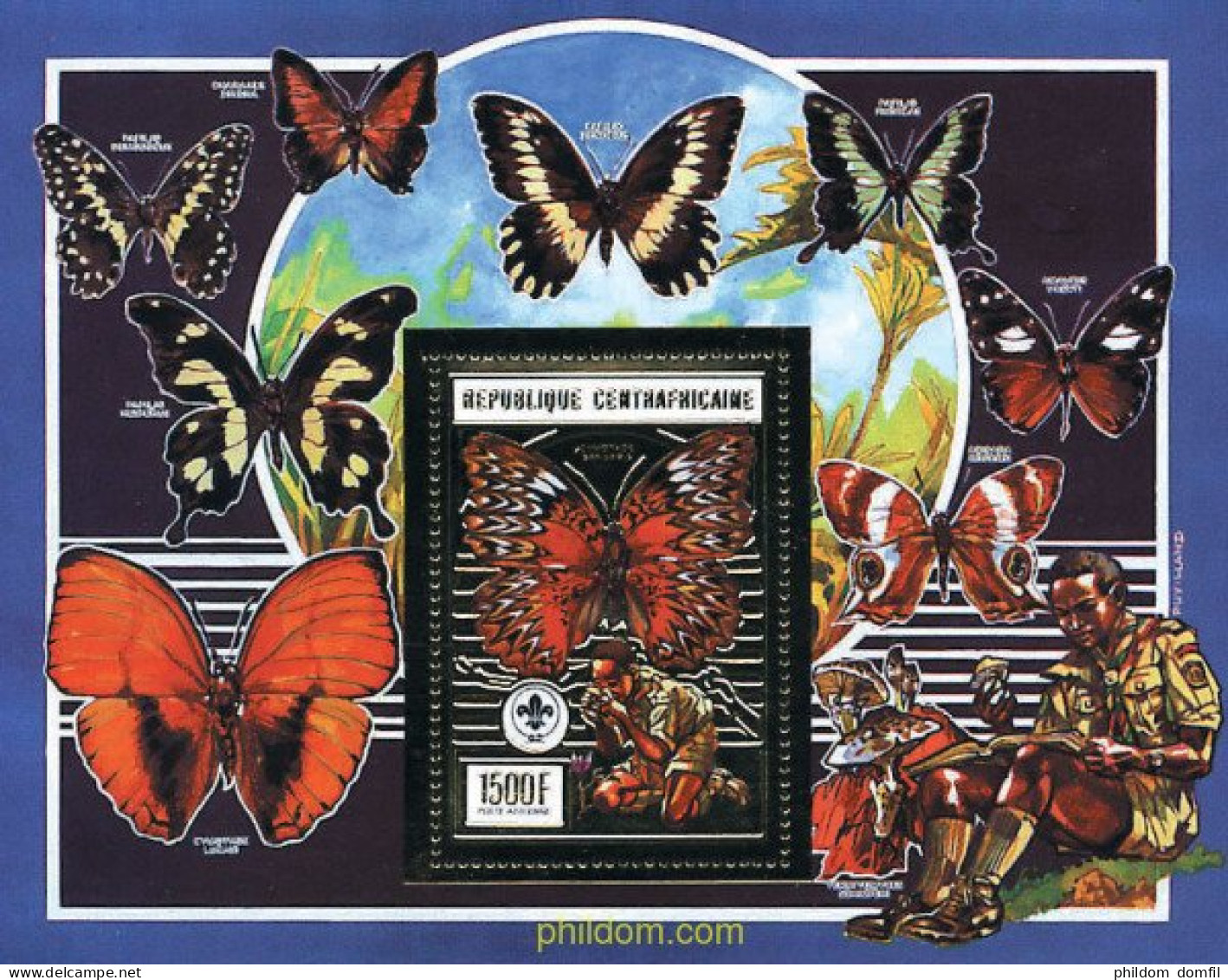 94241 MNH CENTROAFRICANA 1990 MARIPOSAS Y ESCULTISMO - Araignées