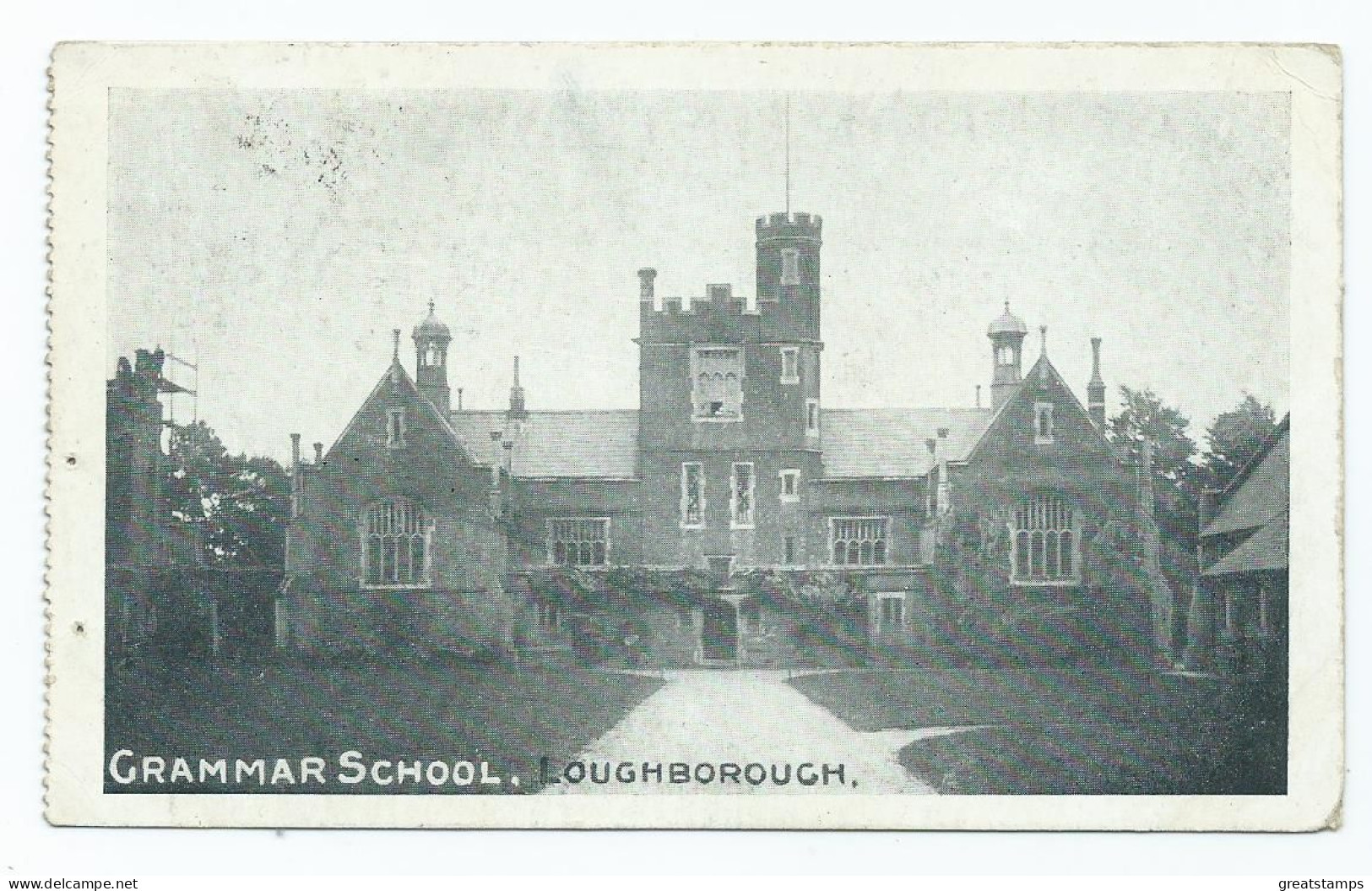 Leicestershire Postcard Loughborough  Leicester Grammar School From A Booklet Posted 1905 Duplex - Andere & Zonder Classificatie