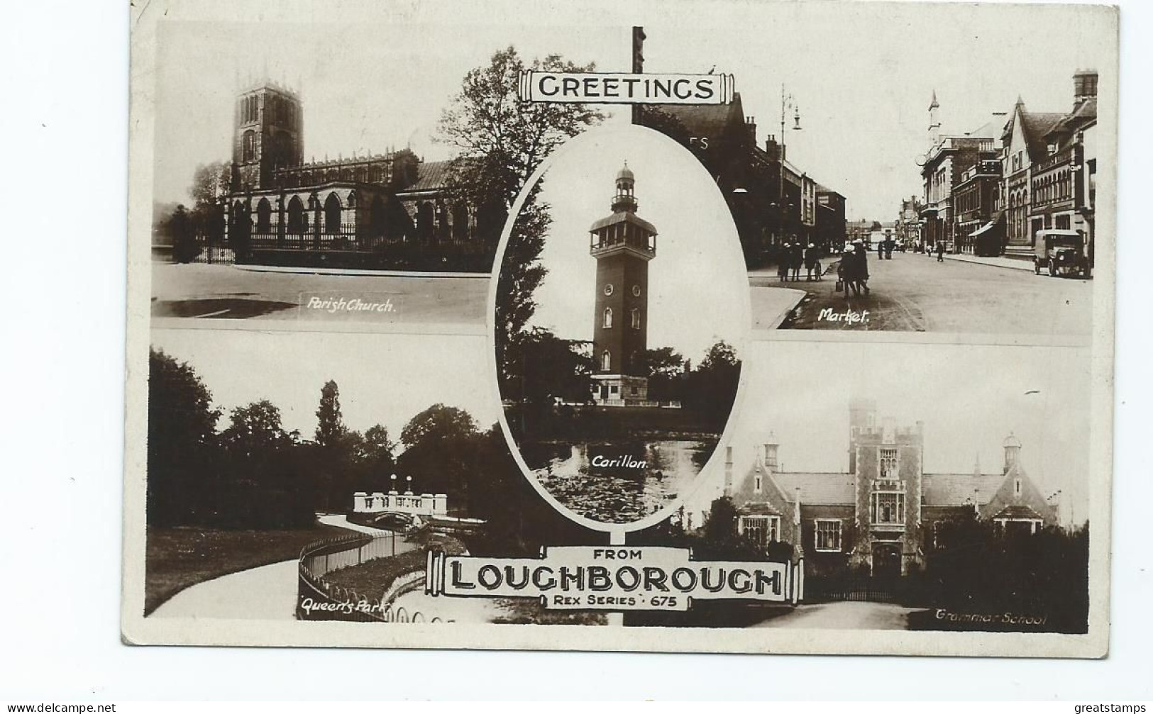 Leicestershire Postcard Loughborough  Leicester Multiview Rp With Carillion Posted - Other & Unclassified